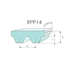 Akce Megadyne 1190 RPP14 ozubený řemen neoprenový